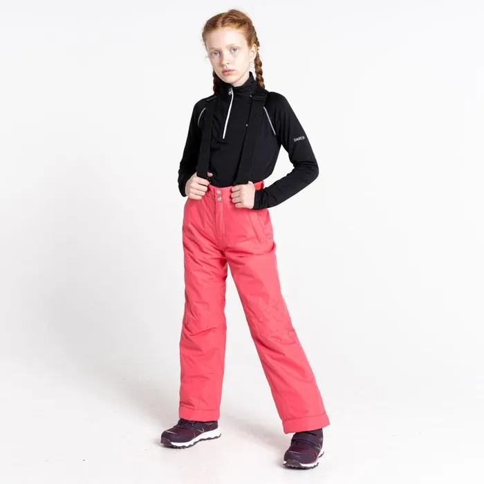 Dare 2b Motive Waterproof Insulated Ski Pants Geranium Pink Kids Ski Trousers and Salopettes