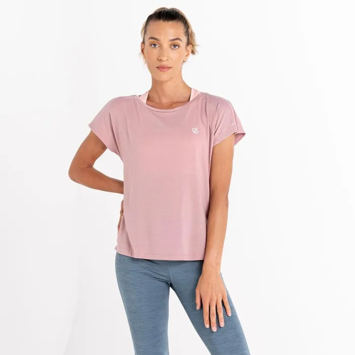 Dare 2b Persisting Lightweight Gym TShirt Dusky Rose Marl Women Gym Tops