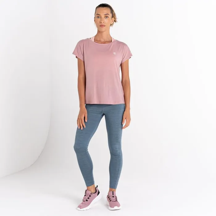 Dare 2b Persisting Lightweight Gym TShirt Dusky Rose Marl Women Gym Tops