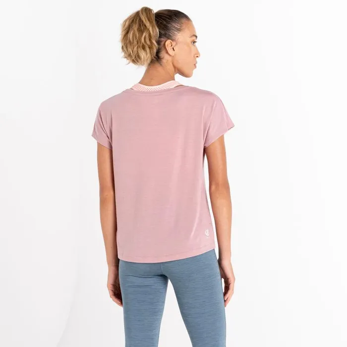 Dare 2b Persisting Lightweight Gym TShirt Dusky Rose Marl Women Gym Tops