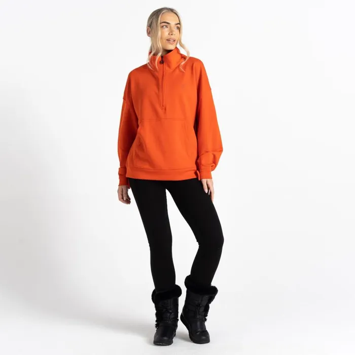 Dare 2b Recoup II Half Zip Sweatshirt Rusty Orange Women Hoodies and Sweatshirts