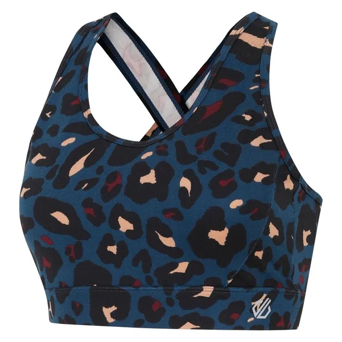 Dare 2b Swift II Sports Bra Moonlight Denim Animal Print Women Medium Impact