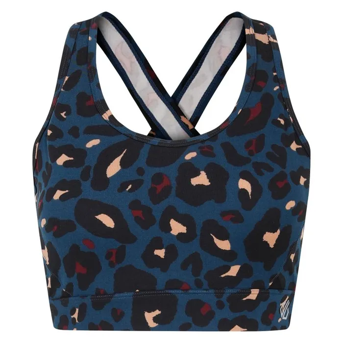 Dare 2b Swift II Sports Bra Moonlight Denim Animal Print Women Medium Impact