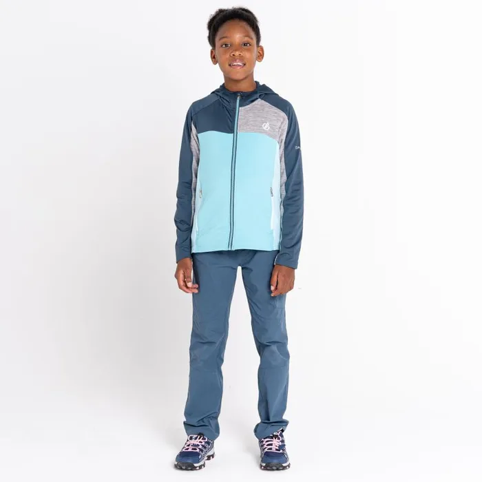 Dare 2b Thriving Hooded Core Stretch Midlayer Sea Jet Blue Kids Fleece