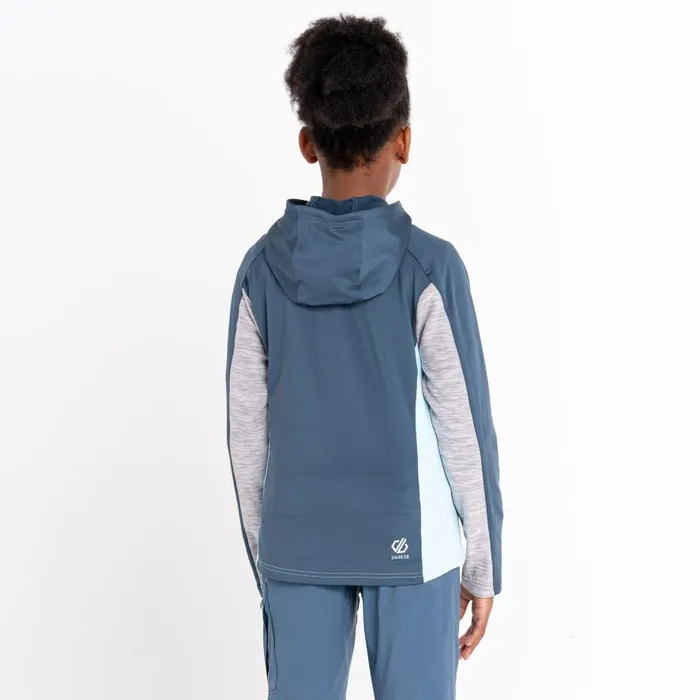 Dare 2b Thriving Hooded Core Stretch Midlayer Sea Jet Blue Kids Fleece