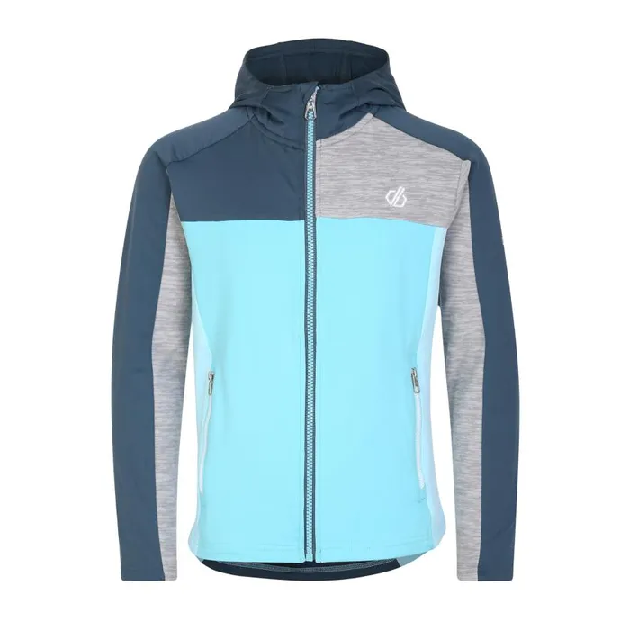 Dare 2b Thriving Hooded Core Stretch Midlayer Sea Jet Blue Kids Fleece