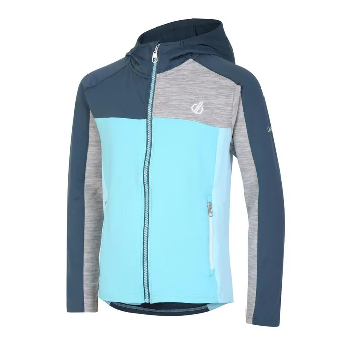 Dare 2b Thriving Hooded Core Stretch Midlayer Sea Jet Blue Kids Fleece