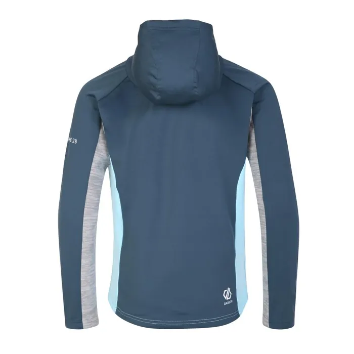 Dare 2b Thriving Hooded Core Stretch Midlayer Sea Jet Blue Kids Fleece