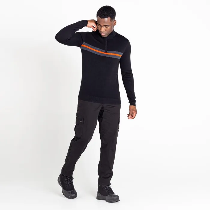 Dare 2b Unite Us Half Zip Knit Sweater Black Amber Glow Men Fleece