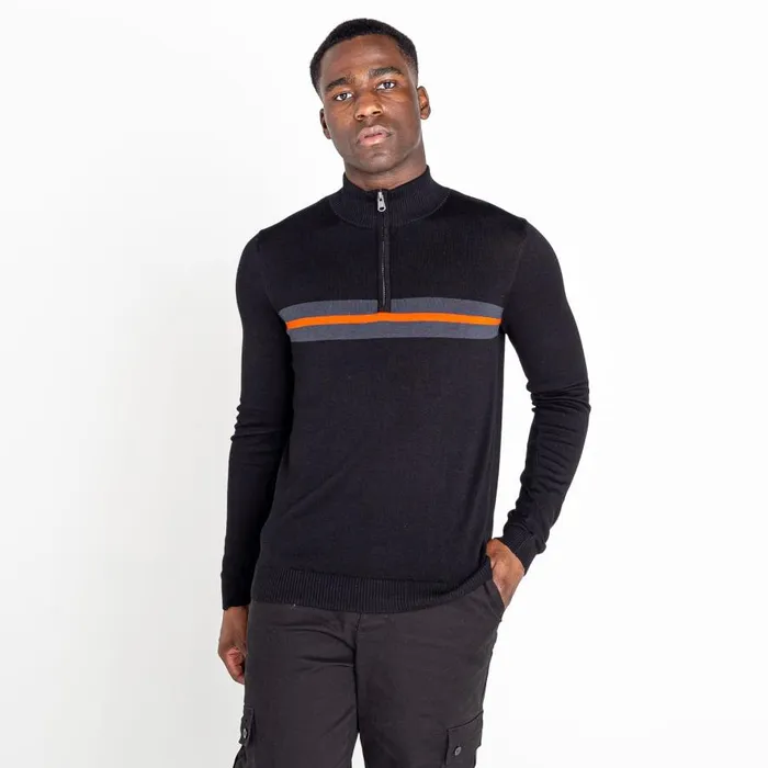 Dare 2b Unite Us Half Zip Knit Sweater Black Amber Glow Men Fleece