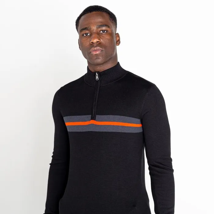 Dare 2b Unite Us Half Zip Knit Sweater Black Amber Glow Men Fleece