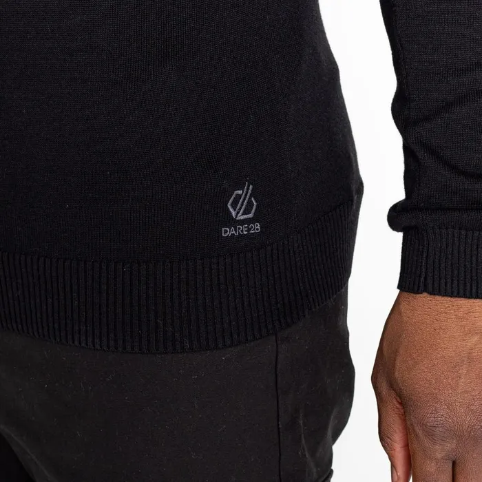 Dare 2b Unite Us Half Zip Knit Sweater Black Amber Glow Men Fleece