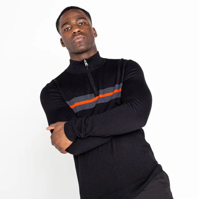 Dare 2b Unite Us Half Zip Knit Sweater Black Amber Glow Men Fleece
