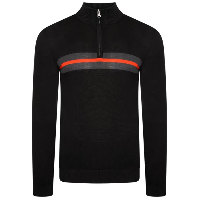 Dare 2b Unite Us Half Zip Knit Sweater Black Amber Glow Men Fleece