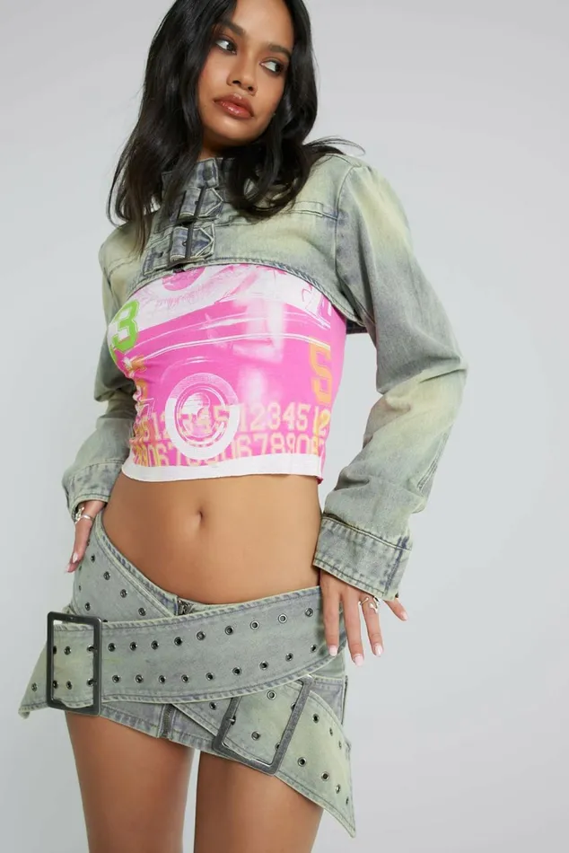 Denim Assassin Ultra Cropped Jacket Blue Women Jaded London Denim Jackets