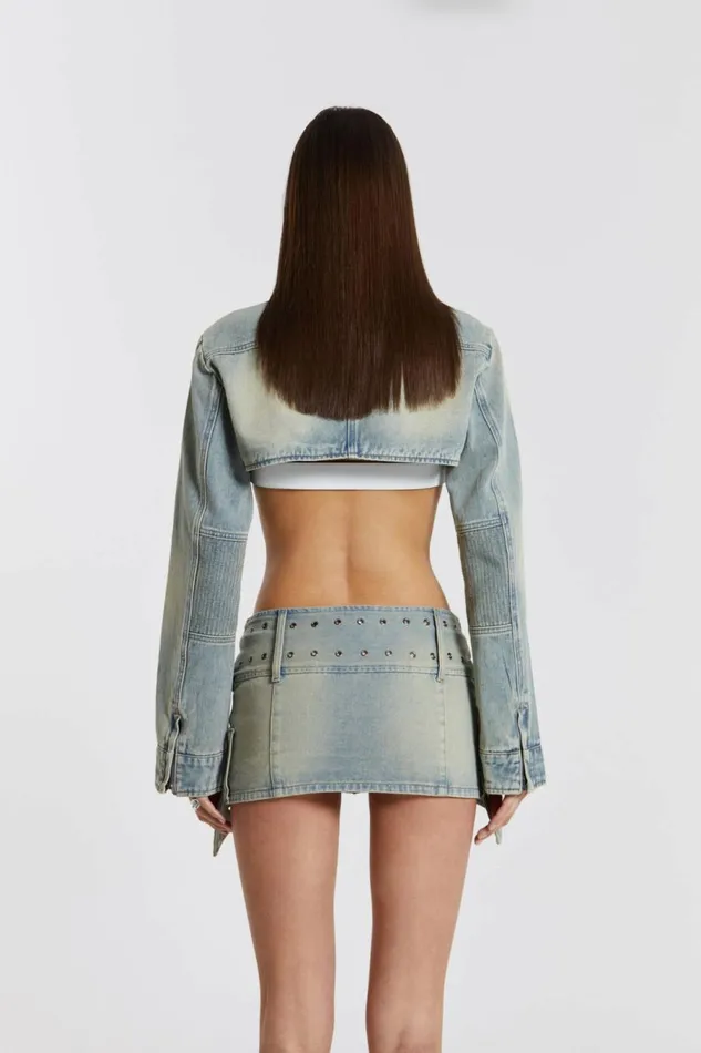 Denim Assassin Ultra Cropped Jacket Blue Women Jaded London Denim Jackets