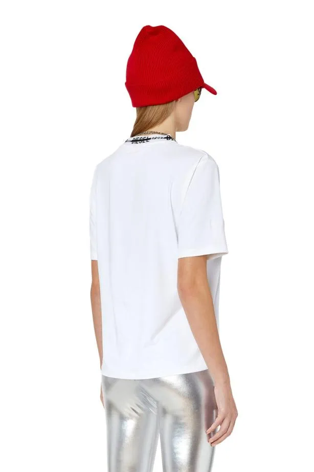 Diesel Awteepiperawt38 White Women TShirts and Tops