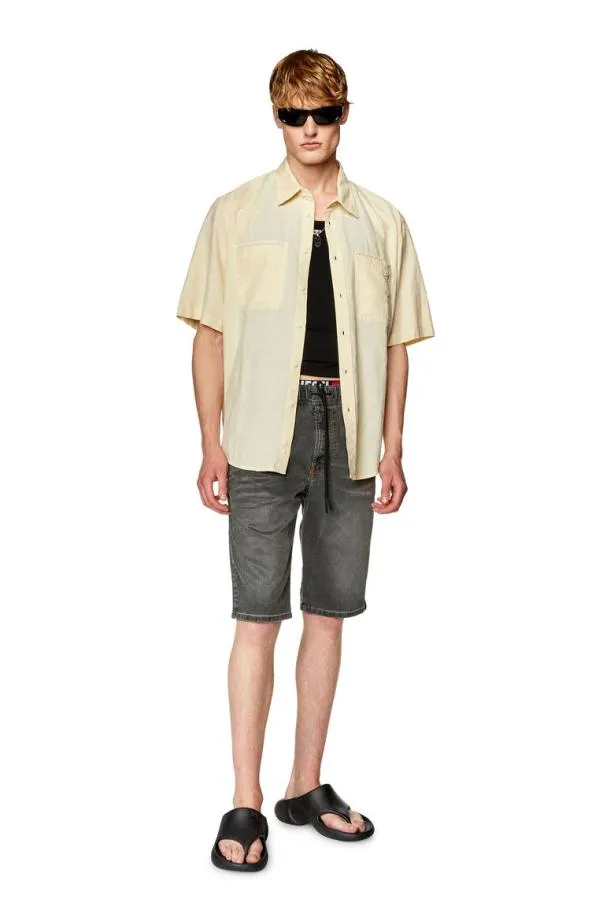 Diesel Dkrooshort Joggjeans Blackdark Grey Men Pants and Shorts