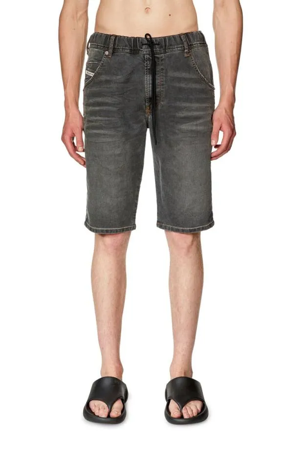 Diesel Dkrooshort Joggjeans Blackdark Grey Men Pants and Shorts
