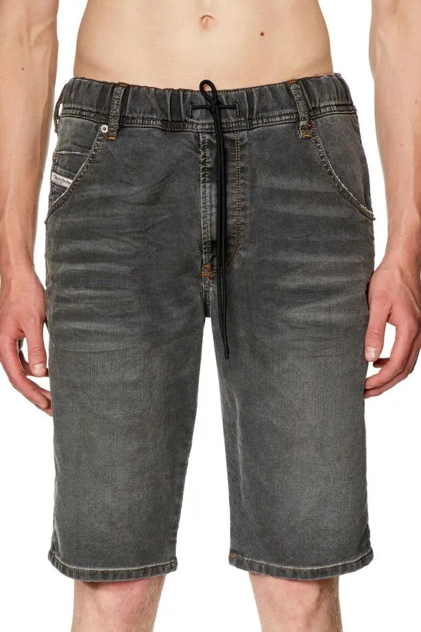 Diesel Dkrooshort Joggjeans Blackdark Grey Men Pants and Shorts