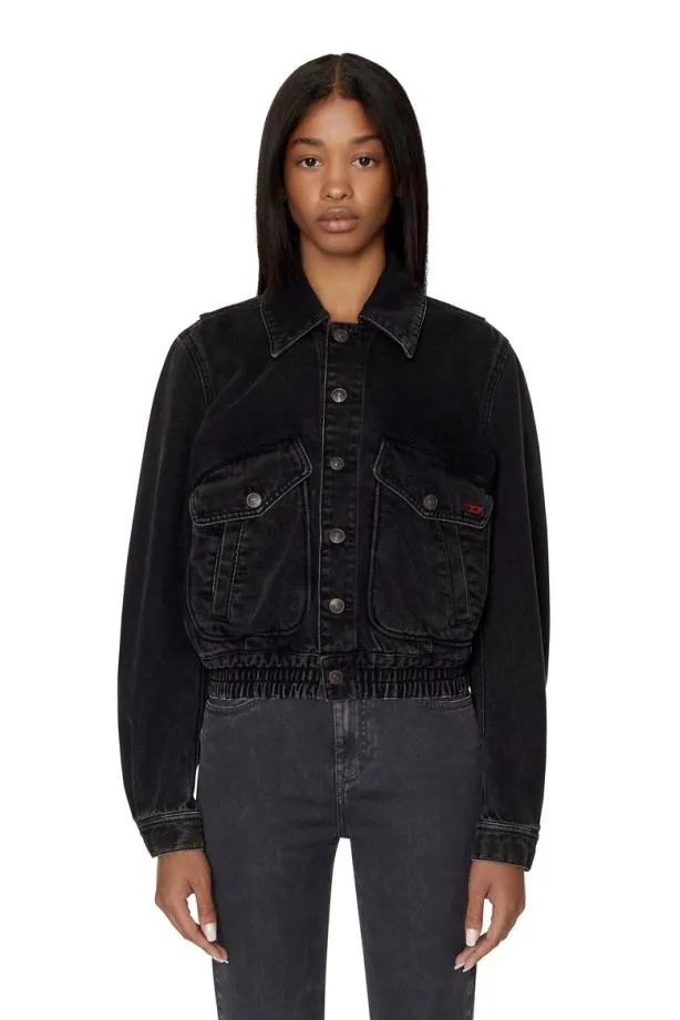 Diesel Detracy Bomber Jacket Blackdark Grey Women Jackets