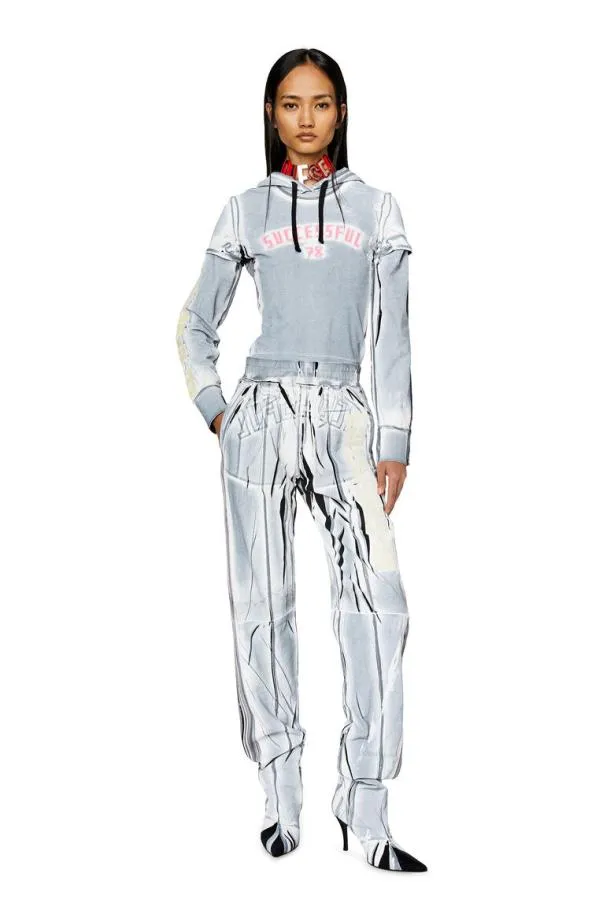 Diesel Pjamotboot Light Blue Women Pants and Shorts