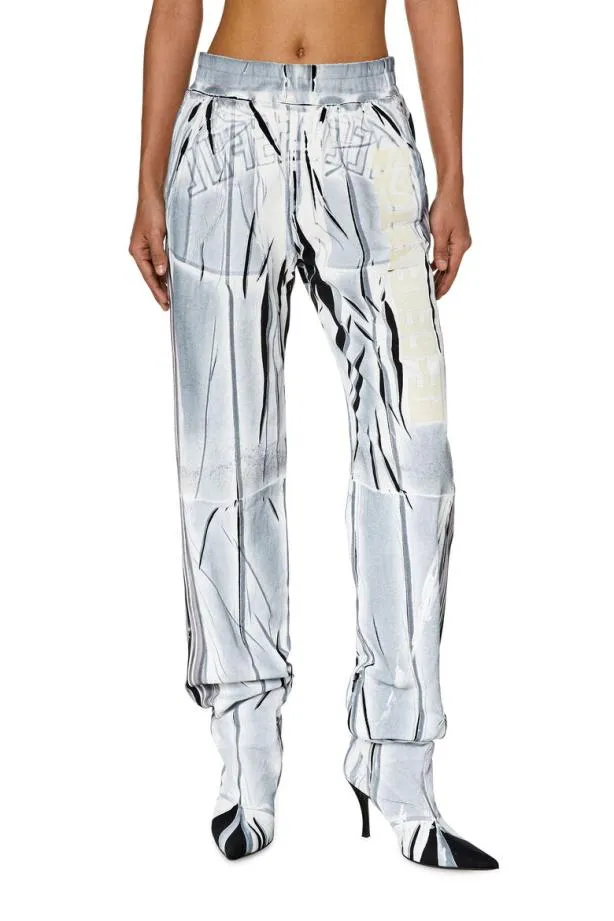 Diesel Pjamotboot Light Blue Women Pants and Shorts