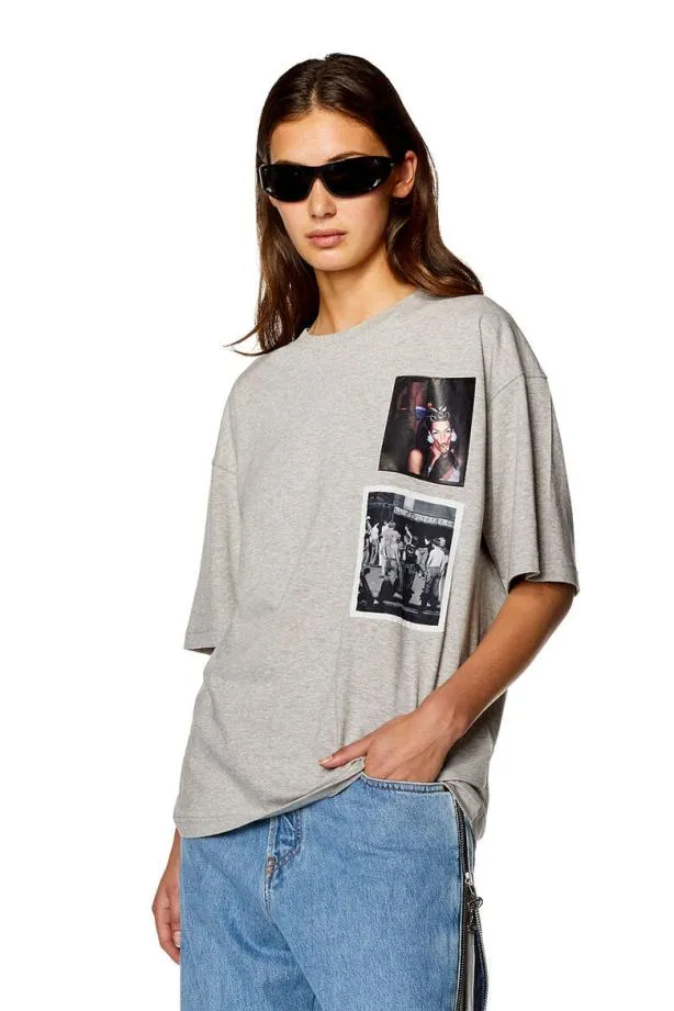 Diesel Prtnlabel23 Grey MenWomen TShirts and Polos