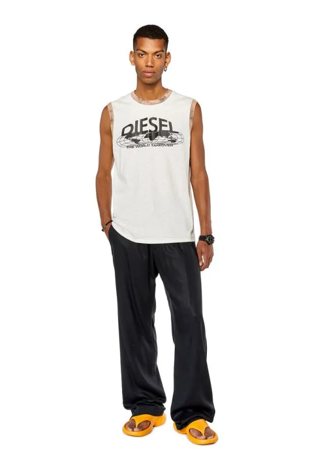 Diesel Tbiscol1 White Men TShirts and Polos