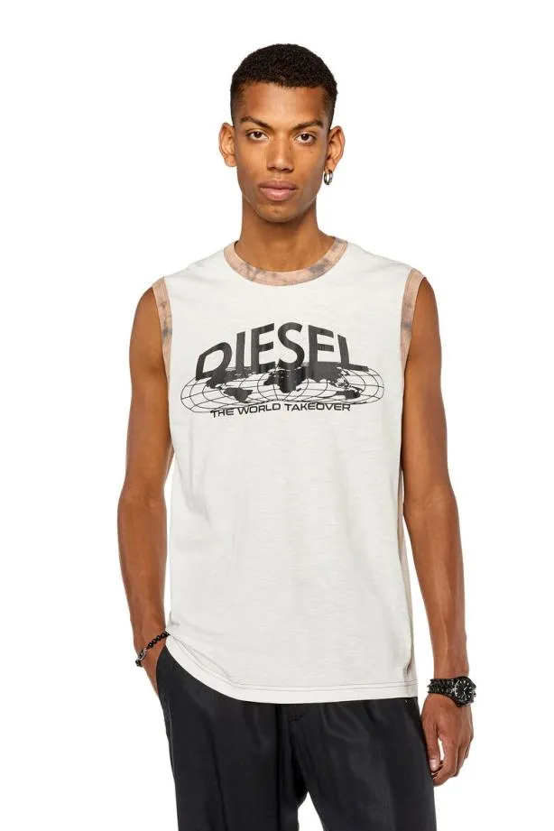 Diesel Tbiscol1 White Men TShirts and Polos