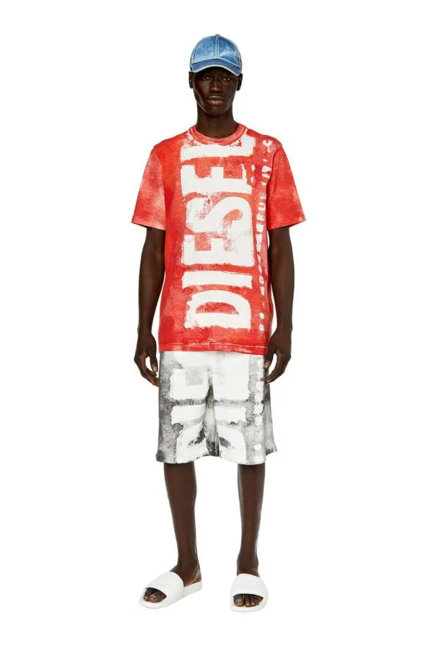 Diesel Tjustg12 Red Men TShirts and Polos