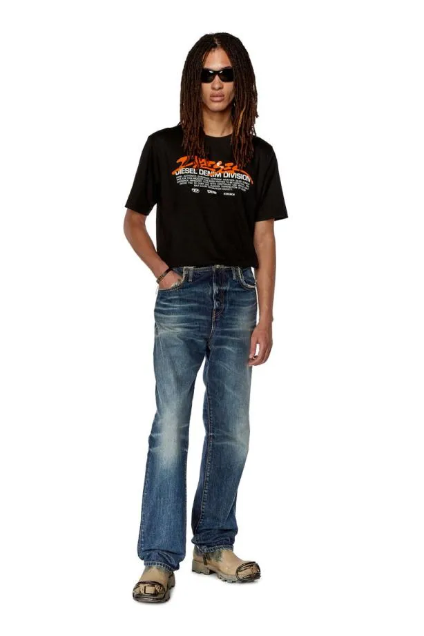 Diesel Tjustl3 Black Men TShirts and Polos