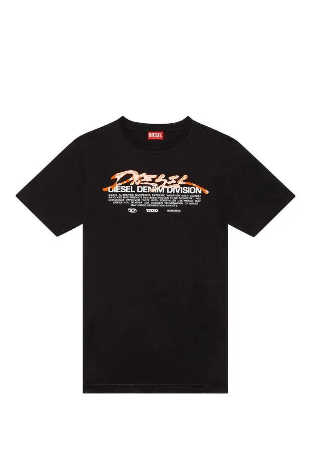 Diesel Tjustl3 Black Men TShirts and Polos