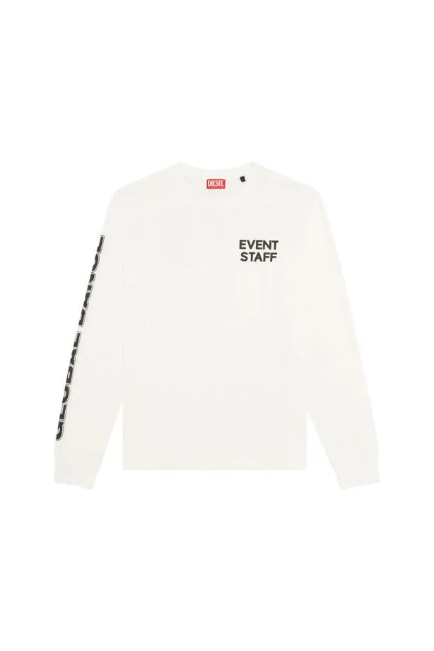 Diesel Tjustlsl3 White Men TShirts and Polos