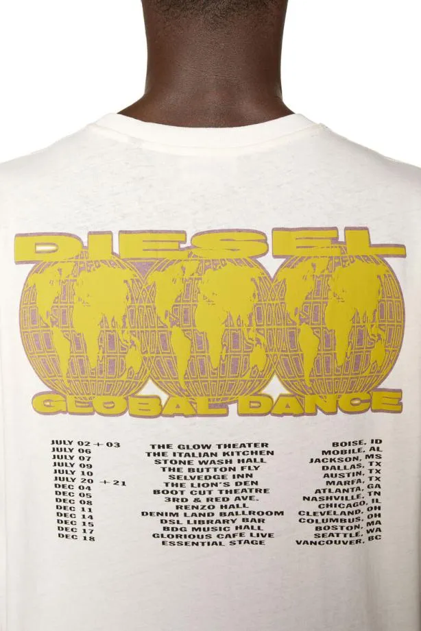 Diesel Tjustlsl3 White Men TShirts and Polos