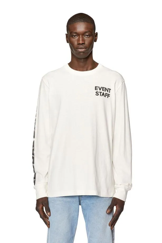 Diesel Tjustlsl3 White Men TShirts and Polos