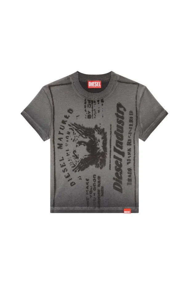 Diesel Tskinzyl1 Grey Women TShirts and Tops
