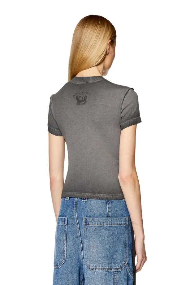 Diesel Tskinzyl1 Grey Women TShirts and Tops