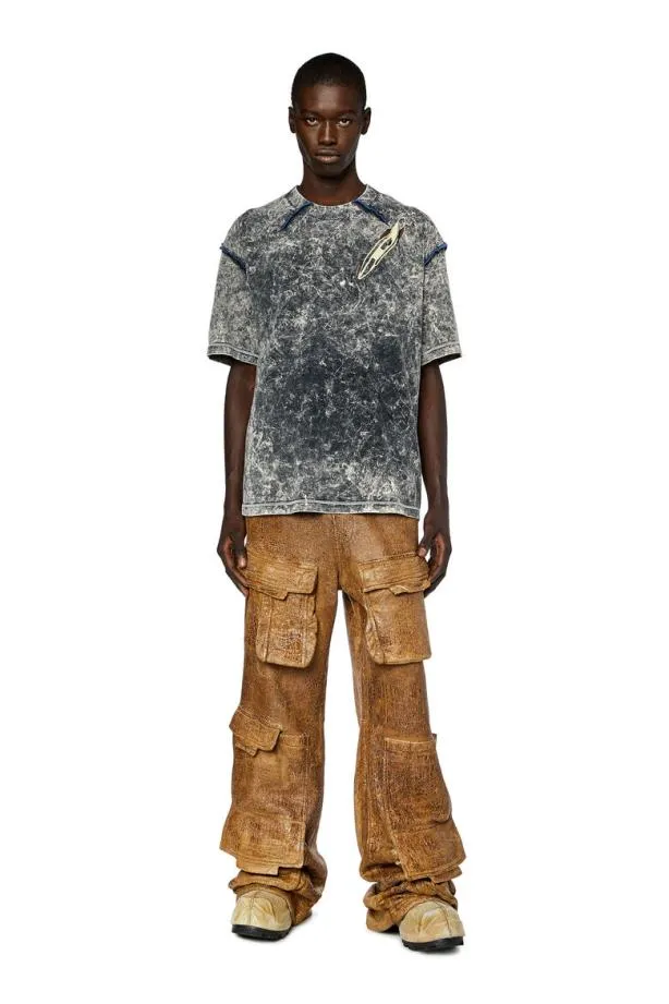 Diesel Twashvolkk Black Men TShirts and Polos