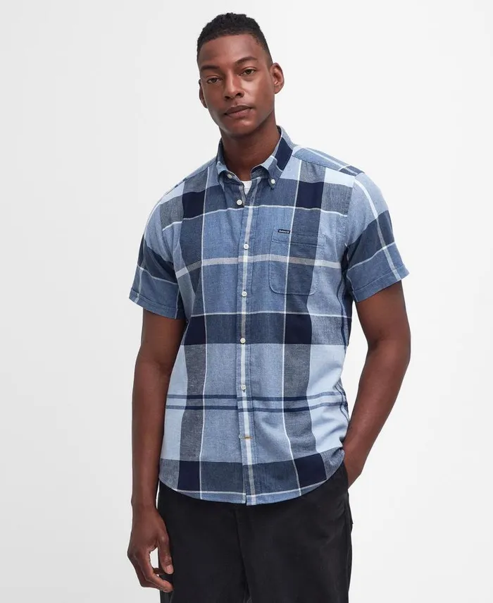 Doughill ShortSleeved Shirt Berwick Blue Men Barbour Shirts