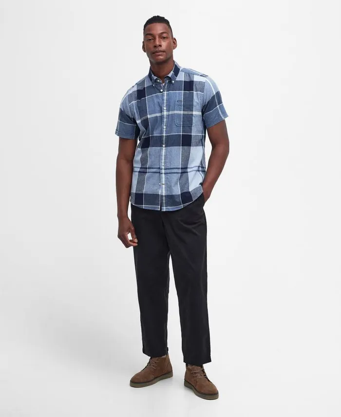 Doughill ShortSleeved Shirt Berwick Blue Men Barbour Shirts
