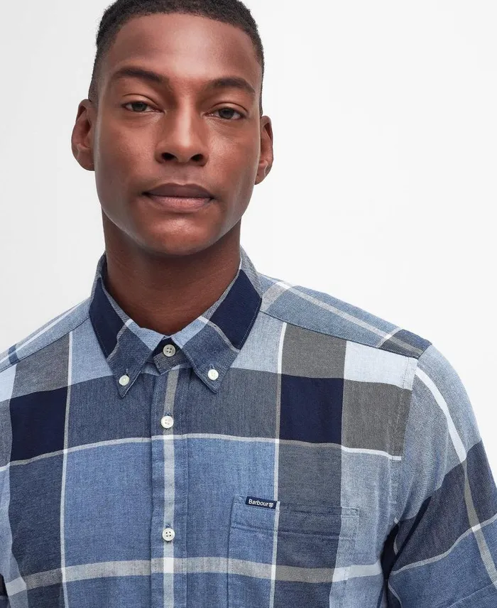 Doughill ShortSleeved Shirt Berwick Blue Men Barbour Shirts