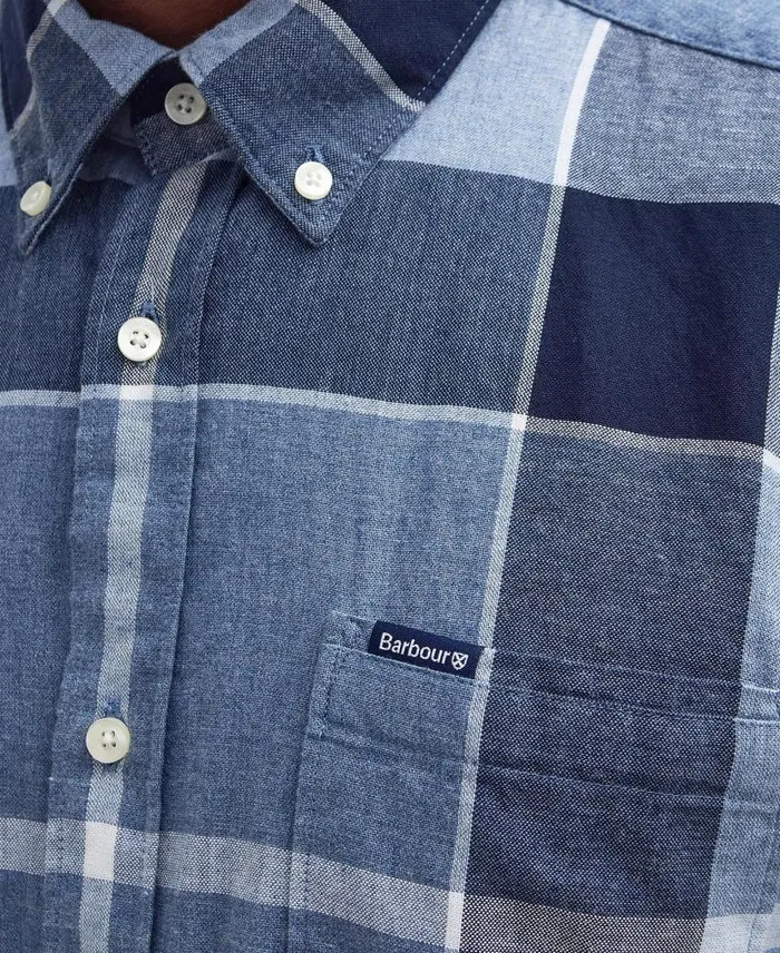 Doughill ShortSleeved Shirt Berwick Blue Men Barbour Shirts