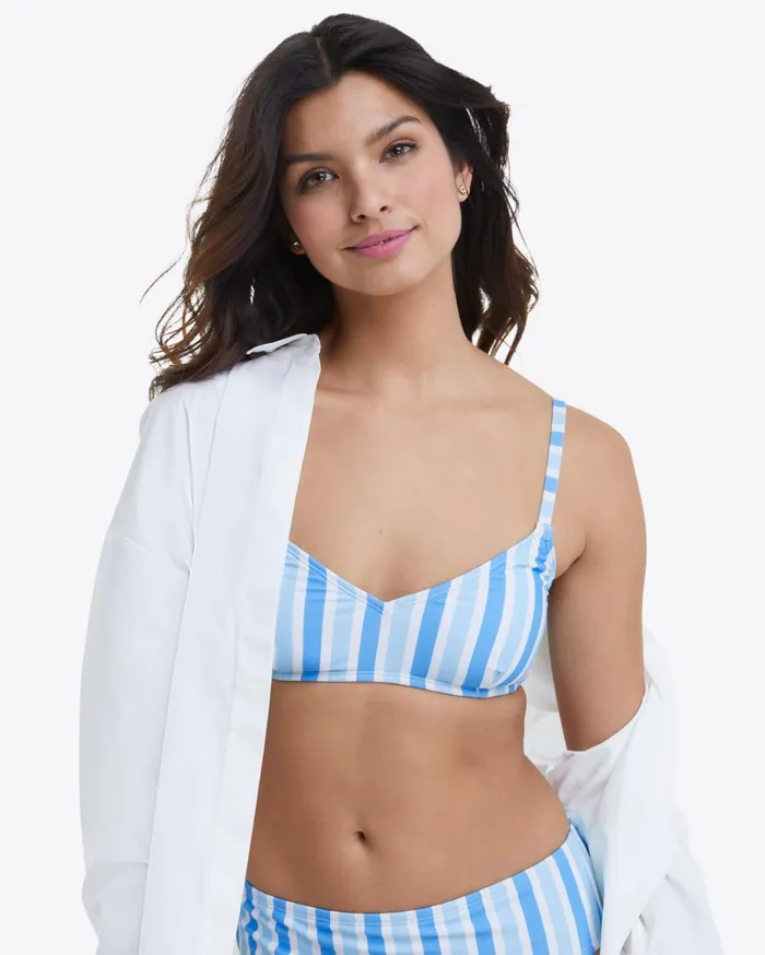 Draper James Bikini Top In Awning Stripe Women Swim