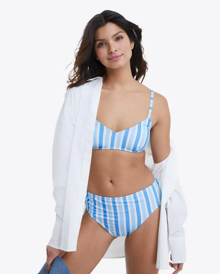 Draper James Bikini Top In Awning Stripe Women Swim