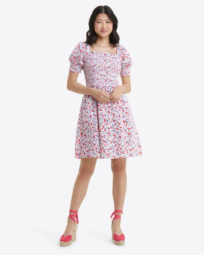Draper James Cam Smocked Dress In Berry Print Women Dresses