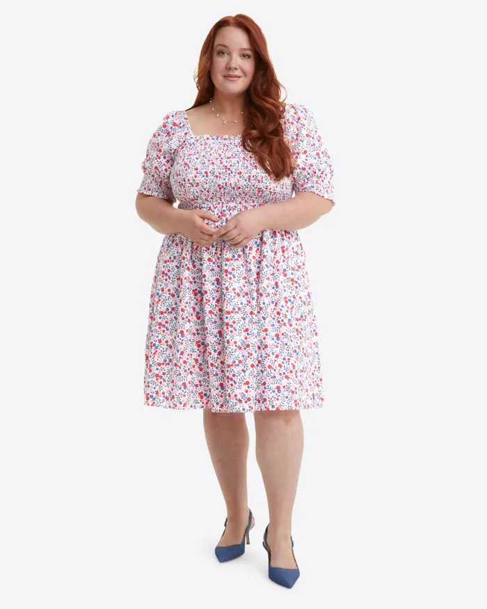 Draper James Cam Smocked Dress In Berry Print Women Dresses