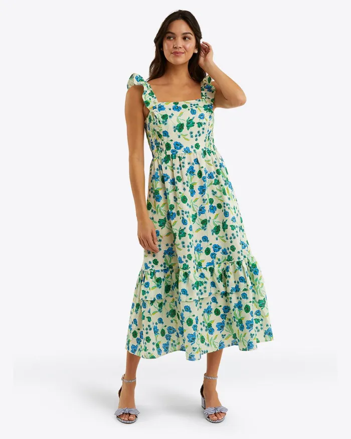 Draper James Carrie Midi Dress In Linen Women Dresses