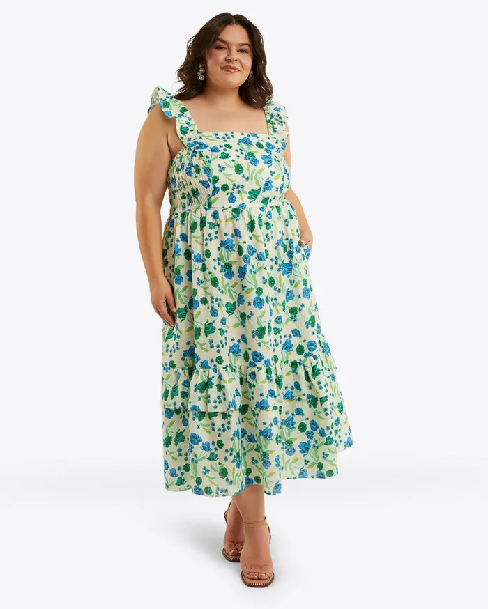 Draper James Carrie Midi Dress In Linen Women Dresses