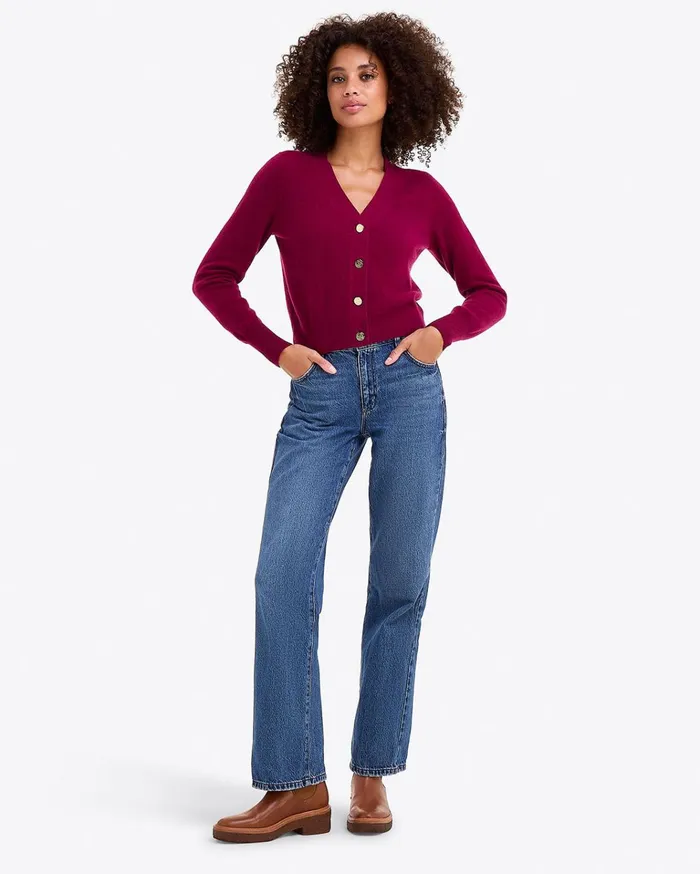 Draper James Cashmere VNeck Cardigan Women Sweaters